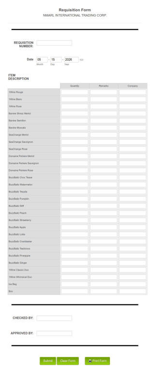 Warehouse Stock Requisition Form Template