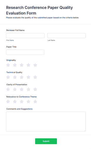Research Conference Paper Quality Evaluation Form Template