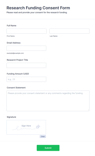 Research Funding Consent Form Template