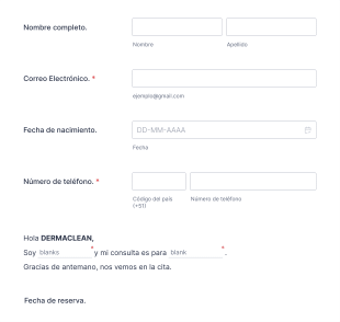RESERVA TU CITA Form Template