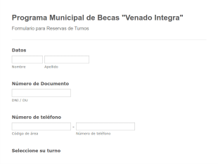 Reservas De Turnos Para Inscripcion A Becas Form Template