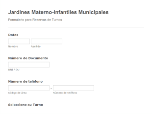 Reservas De Turnos Para Inscripcion A Jardines Form Template
