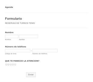Reservas De Turnos Form Template