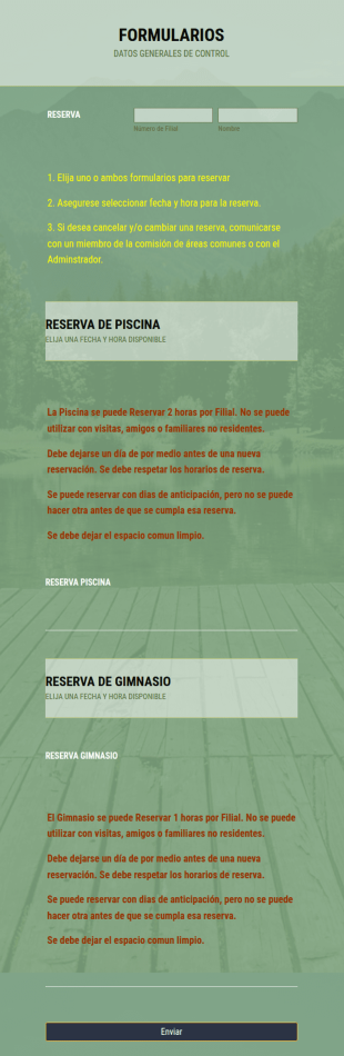 Reservas Piscina Y Gimnasio