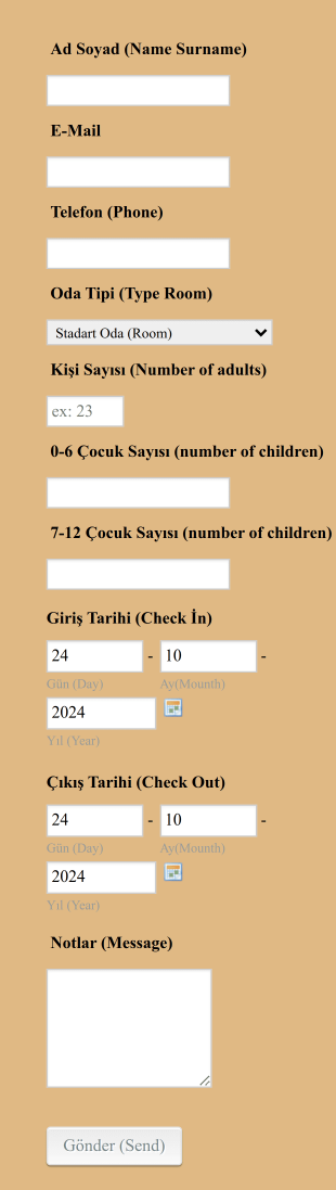 Maltese English Reservation & Booking Form Template