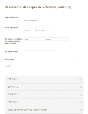 Réservation Repas Huy Sud Form Template