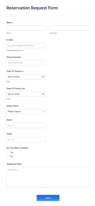 Reservation Request Form Template