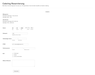 Reservierungsformular Für Catering