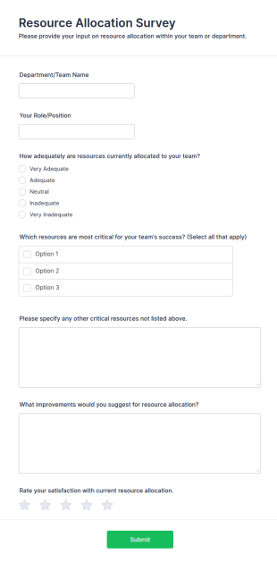 Resource Allocation Survey Form Template