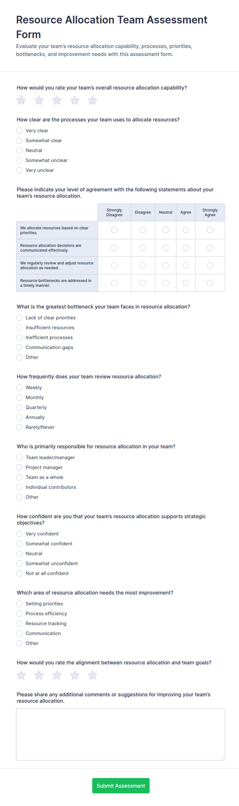 Rmv Forms.pdf Resource Allocation Team Assessment Form Template | Jotform