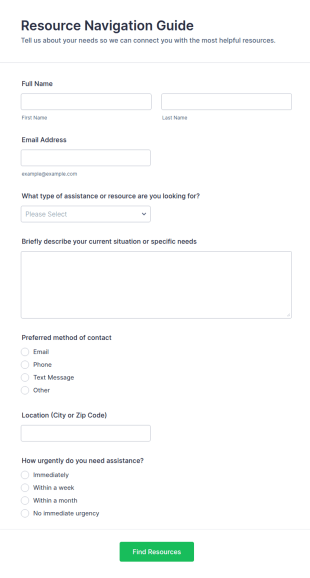 Resource Navigation Guide Form Template