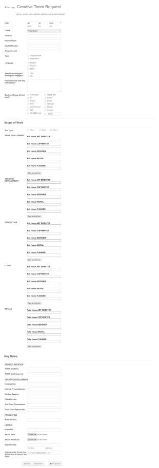 Resource Request Form Template