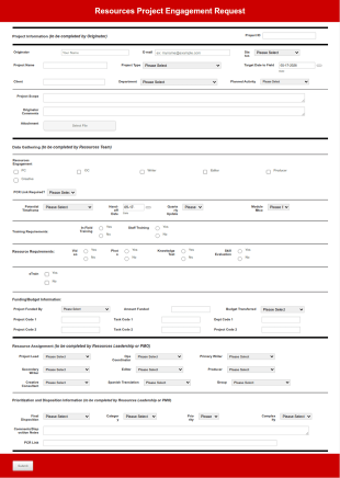Project Resource Request Form Template