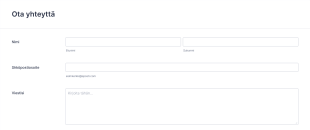 Responsiivinen Yhteydenottolomake Oletusteema Form Template