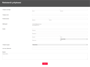 Responsiivinen Yrityksen Rekisteröintilomake