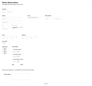 Lodge Reservation Form Template