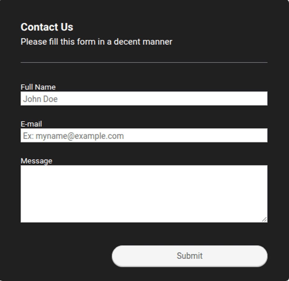 General Inquiry Contact Form with Dark Theme | Jotform