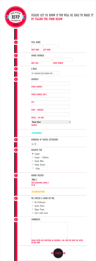 Responsive RSVP Form Template