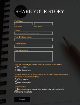 Responsive Share Your Story Form Template