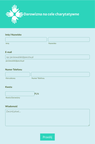 Responsywny Formularz Darowizny Form Template