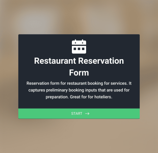 Restaurant Reservation Form Form Template