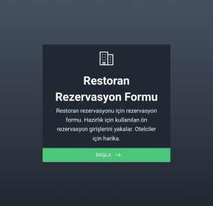 Restoran Ön Rezervasyon Form Template