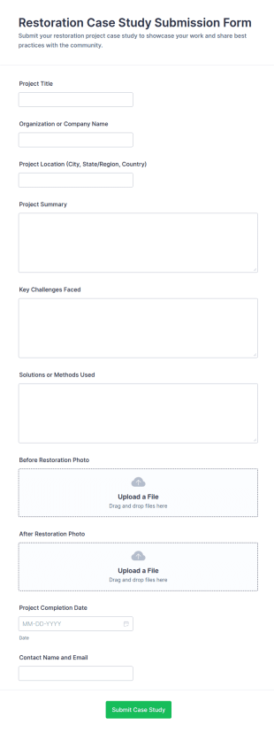 Restoration Case Study Submission Form Template