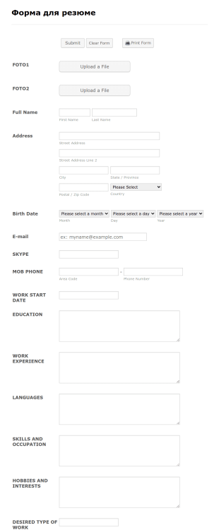 Form For Applicants Form Template