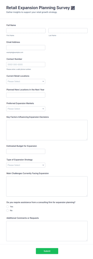 Retail Expansion Planning Survey 📈 Form Template
