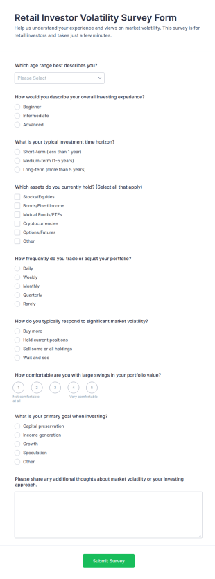 Retail Investor Volatility Survey Form Template