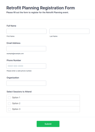 Retrofit Planning Registration Form Template