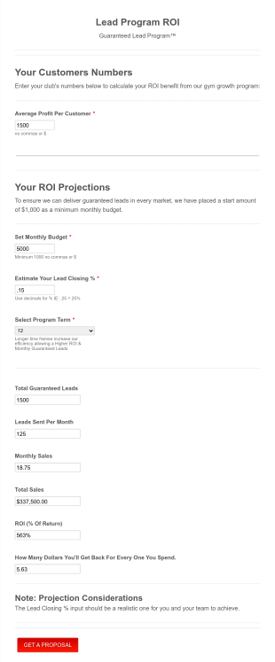 Return On Investment Calculator Form Template