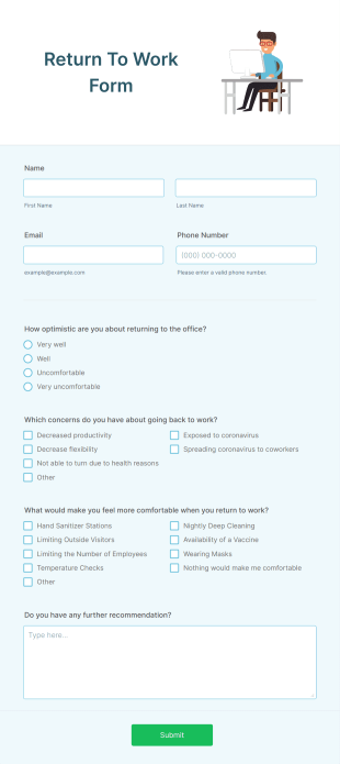 Return To Work Form Template