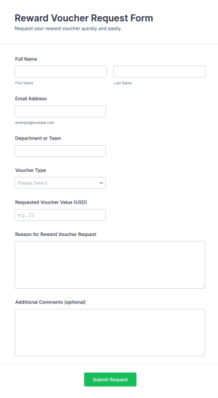 Reward Voucher Request Form Template