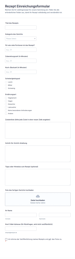 Rezept Einreichungsformular