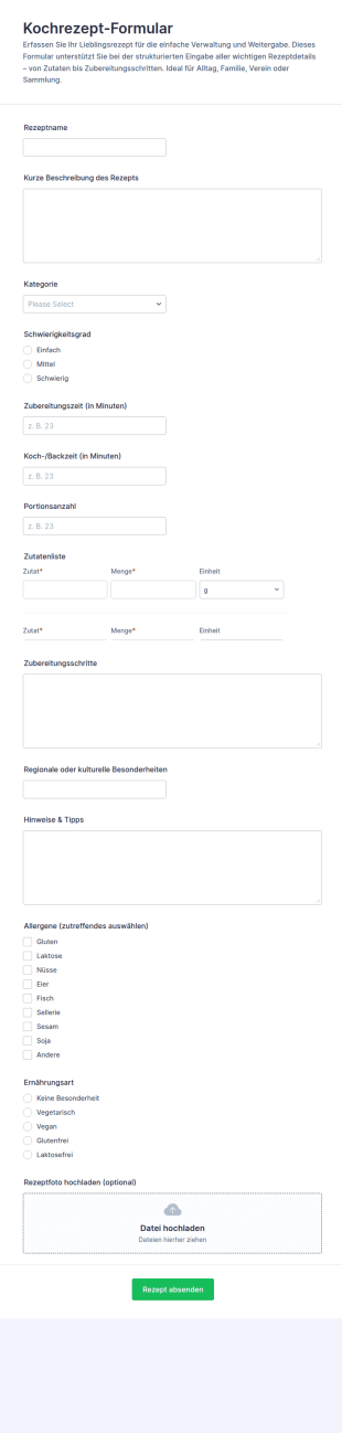 Rezeptformular