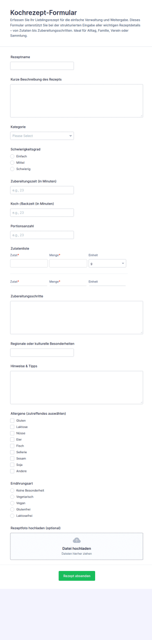 Rezeptformular
