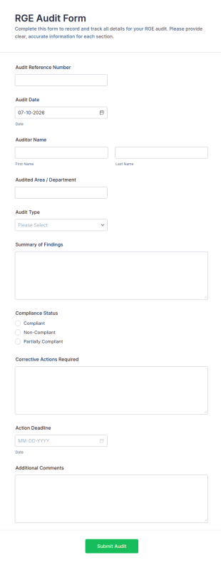 RGE Audit Form Template