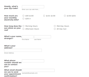 Solar Sell Temp Form Template