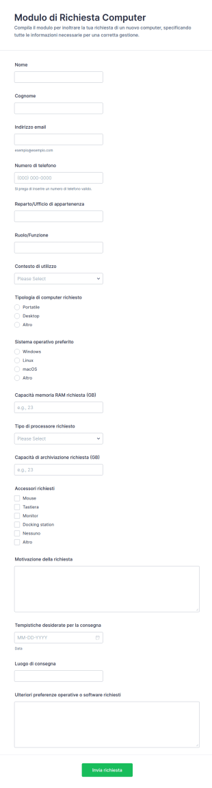 Richiesta Computer Form
