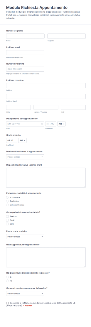 Richiesta Data Form