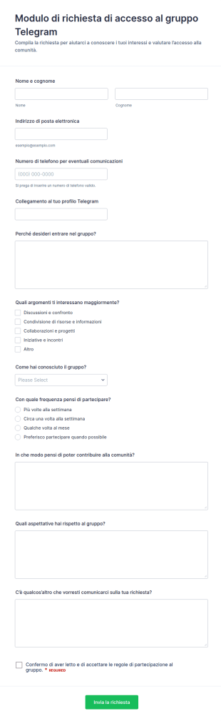 Richiesta Di Accesso Al Gruppo Telegram