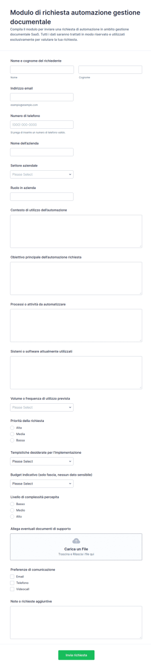 Richiesta Di Automazione