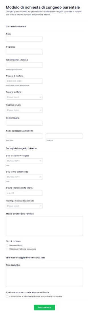Richiesta Di Congedo Parentale