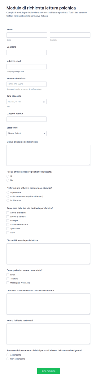 Richiesta Di Lettura Psichica