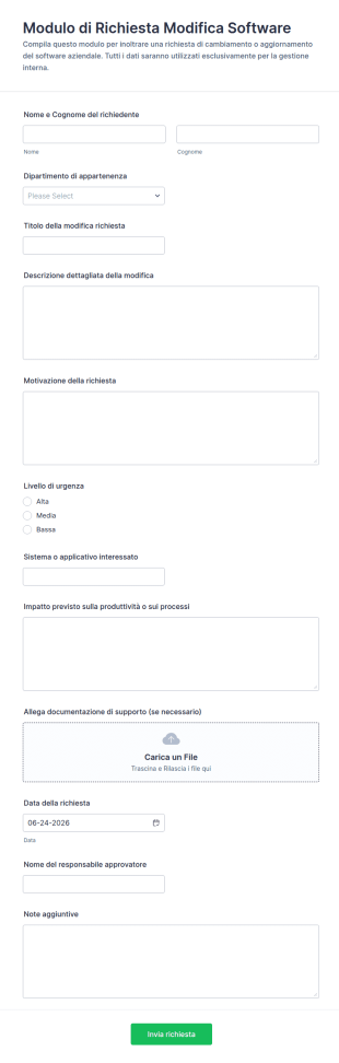 Richiesta Di Modifica Software
