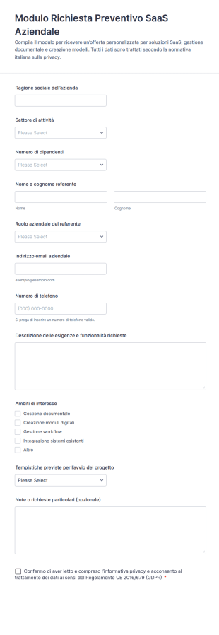 Richiesta Di Preventivo