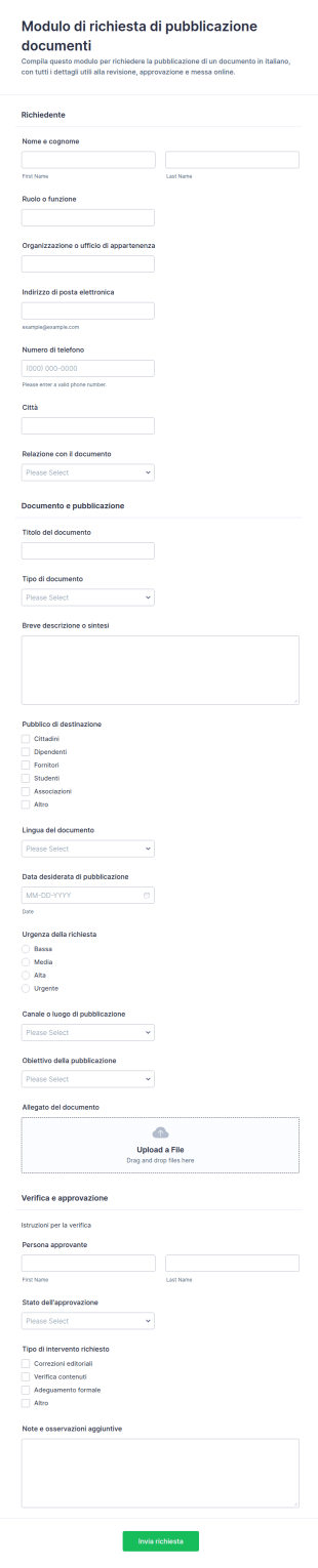 Richiesta Di Pubblicazione Documenti