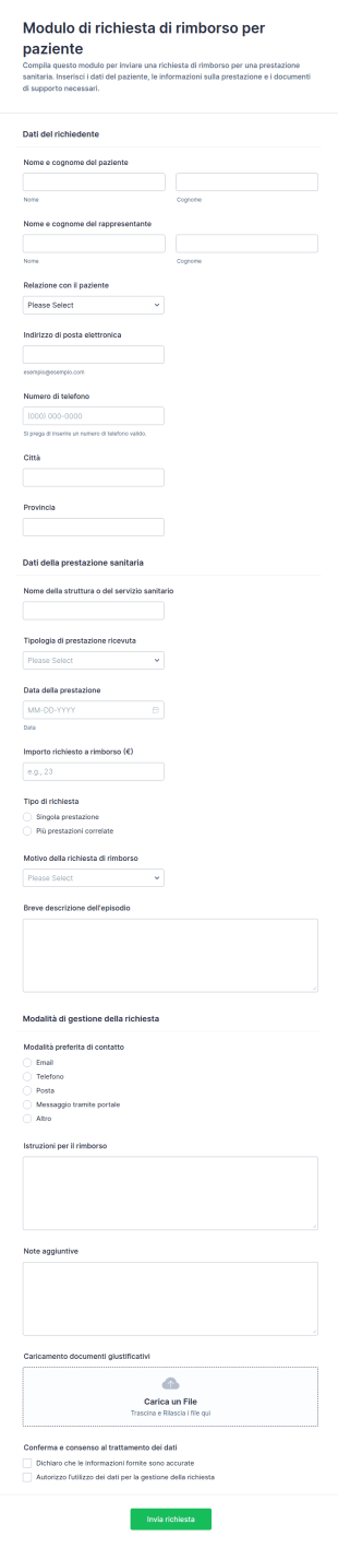 Richiesta Di Rimborso Paziente