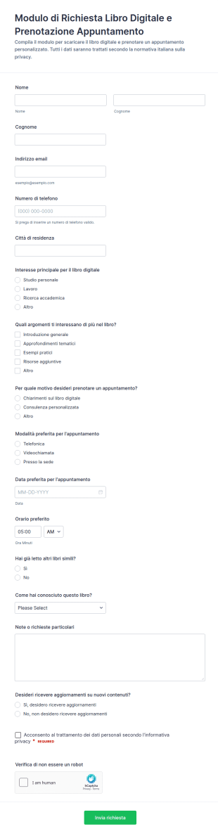 Richiesta Download E Prenotazione Appuntamento